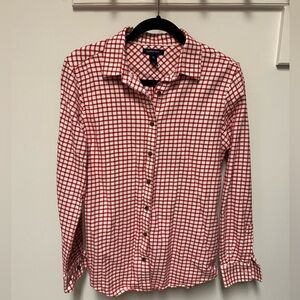 Lands’ End Red & White Gingham Flannel 100% cotton